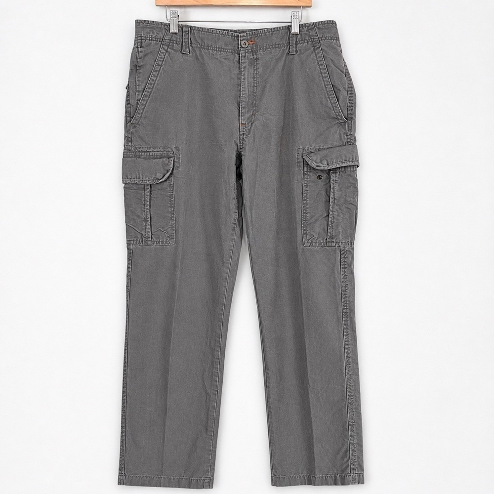 L.L.Bean Gray Cargo Pants Natural Fit 100 Cotton Outdoor Hiking Pants 36x34